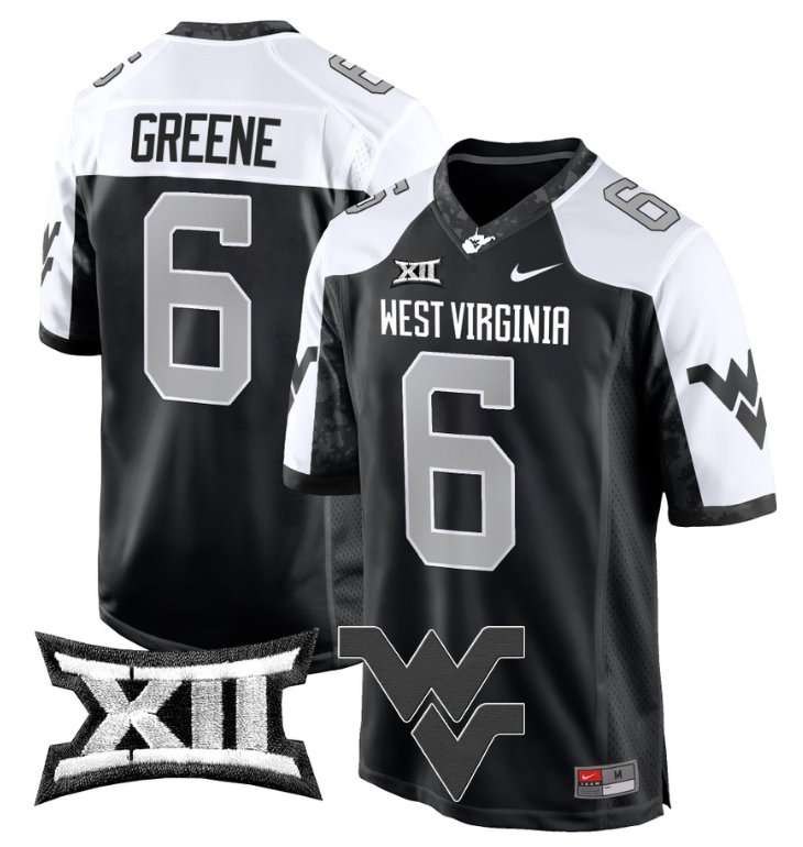 Men's Nike Garrett Greene Jersey #6 West Virginia Mountaineers Game Football Alternate