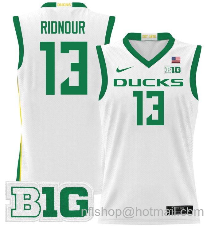 Luke Ridnour Jersey #13 Oregon Ducks 2024 Lightweight Basketball White