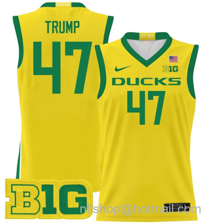 Donald Trump Jersey #47 Oregon Ducks 2024 Lightweight Basketball Yellow