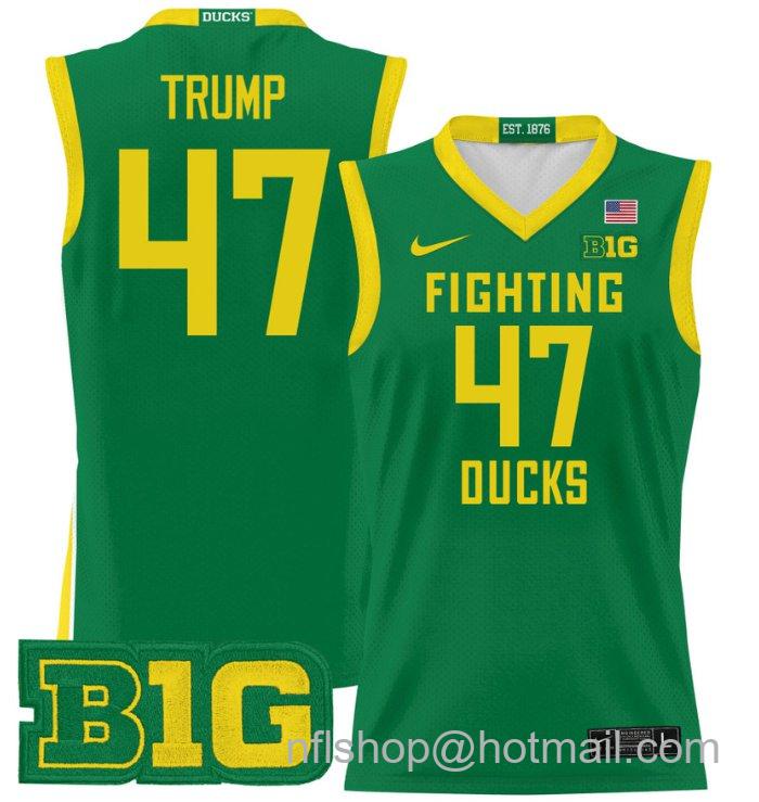 Donald Trump Jersey #47 Oregon Ducks 2024 Lightweight Basketball Green