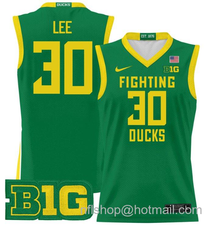 Ron Lee Jersey #30 Oregon Ducks 2024 Lightweight Basketball Green