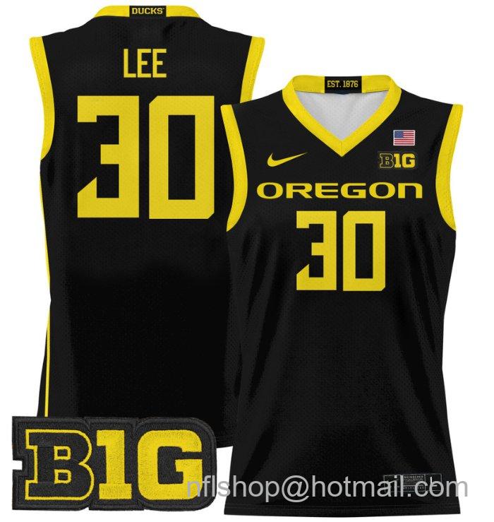 Ron Lee Jersey #30 Oregon Ducks 2024 Lightweight Basketball Black