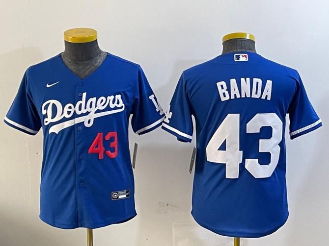 Youth Los Angeles Dodgers #43 Anthony Banda Royal Cool Base Stitched Baseball Jerseys