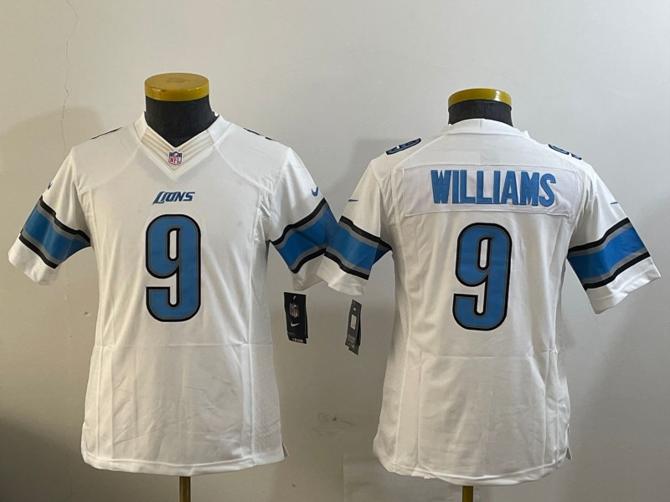 Youth Detroit Lions #9 Jameson Williams White  Nike Vapor Limited Stitched NFL Jersey