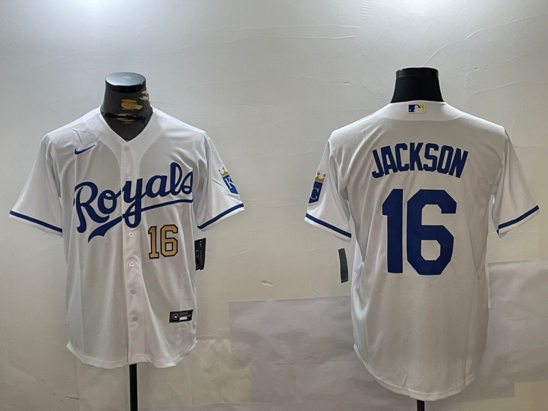 Men's Kansas City Royals #16 Bo Jackson White Nike Limited MLB Stitched Jersey