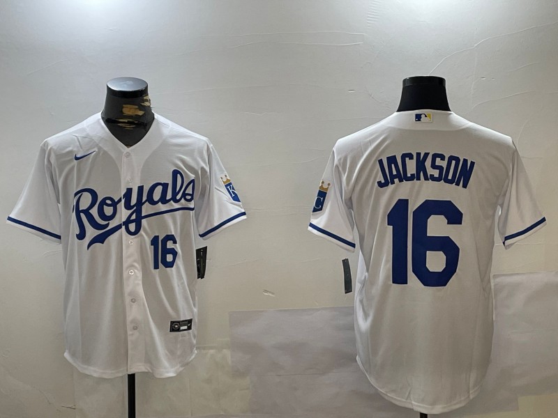 Men's Kansas City Royals #16 Bo Jackson White Stitched Nike Limited MLB Jerseys