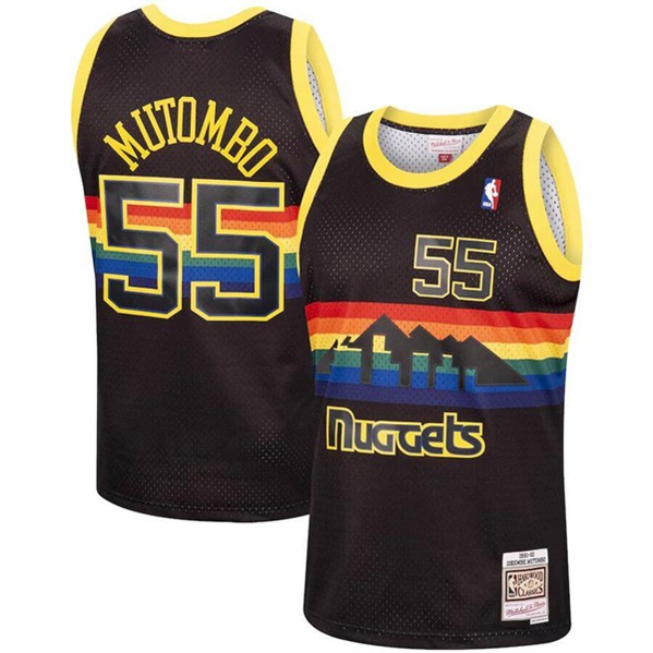 Men's Denver Nuggets Active Player Custom Black Mitchell & Ness 1991-92 Hardwood Classics Swingman Stitched Basketball Jersey