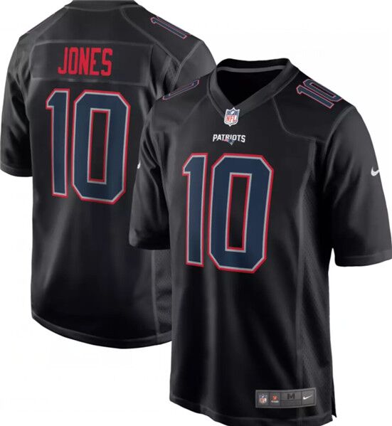 Men's New England Patriots Active Player Custom Black Stitched Game Jersey