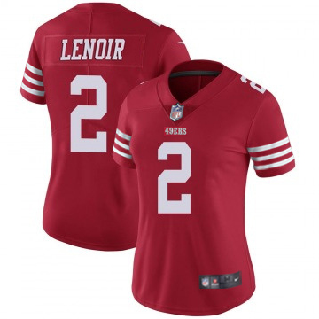 Women's San Francisco 49ers #2 Deommodore Lenoir Scarlet Vapor Untouchable Limited Stitched Jersey