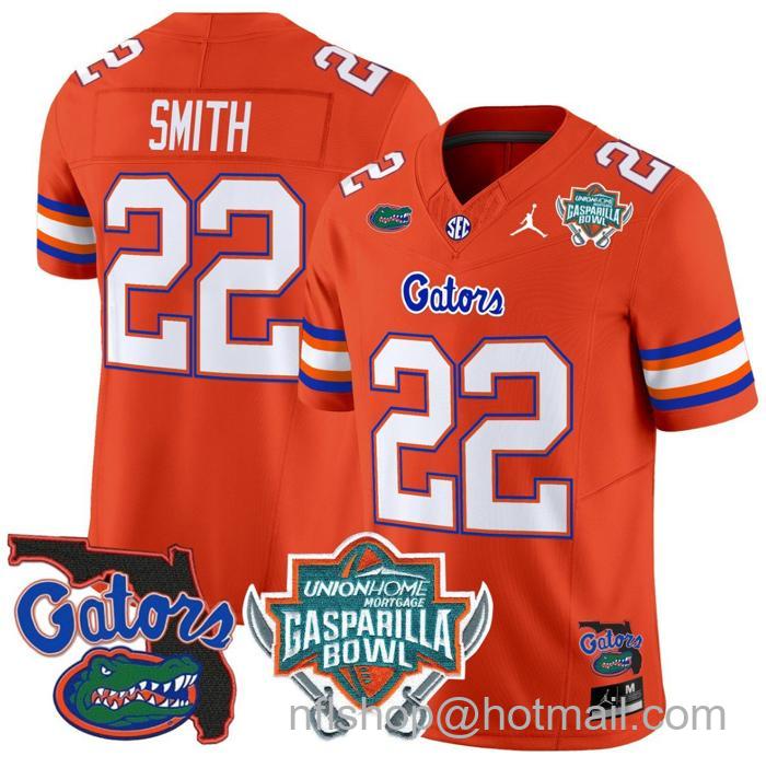 Men's Jordan Brand Emmitt Smith Jersey #22 Florida Gators 2025 Gasparilla Bowl Patch Orange