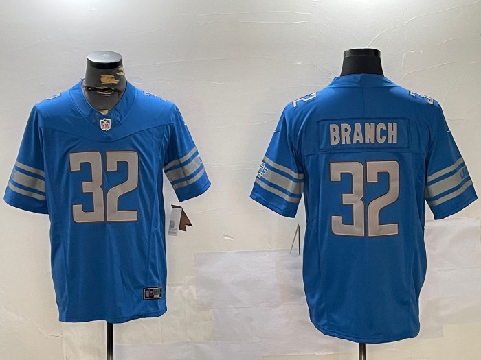 Men's Detroit Lions #32 Brian Branch Blue FUSE Vapor Nike Limited Stitched Football Jersey