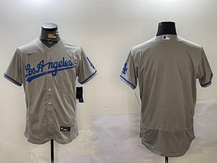 Men's Los Angeles Dodgers Blank Grey Nike Flex Base MLB  Jerseys