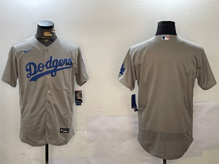 Men's Los Angeles Dodgers Blank Grey Nike Flex Base MLB  Jersey