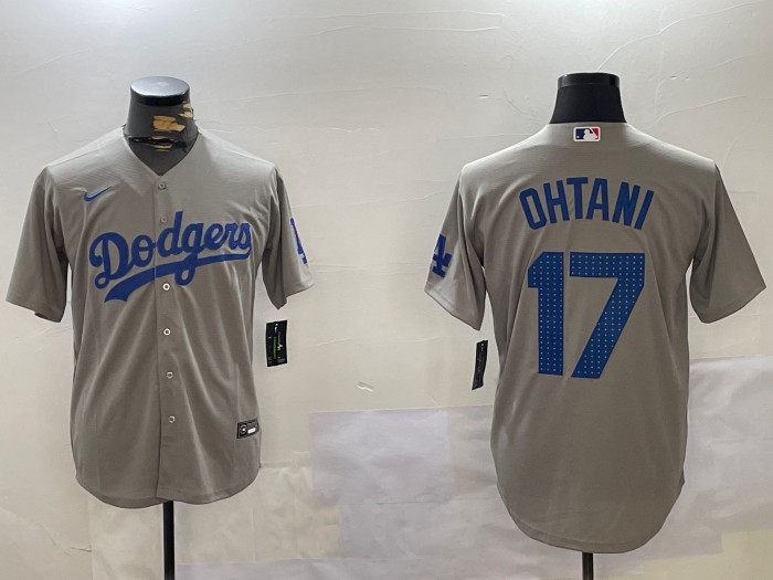 Men's Los Angeles Dodgers #17 Shohei Ohtani Gray Road Fashion Limited Stitched Baseball Jersey