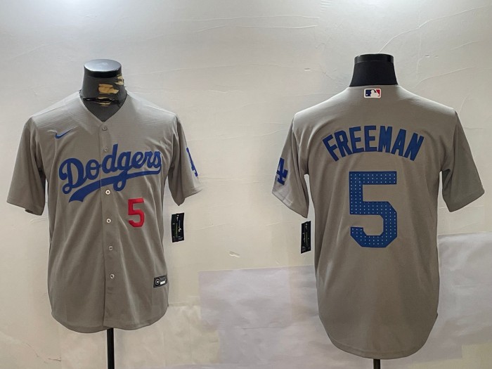 Men's Los Angeles Dodgers #5 Freddie Freeman Grey Fashion Limited Stitched Baseball Jersey