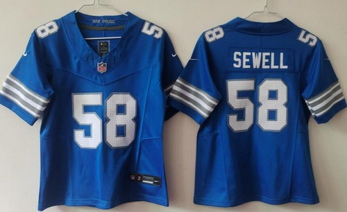 Youth Detroit Lions #58 Penei Sewell Blue FUSE Vapor Limited Stitched Jersey