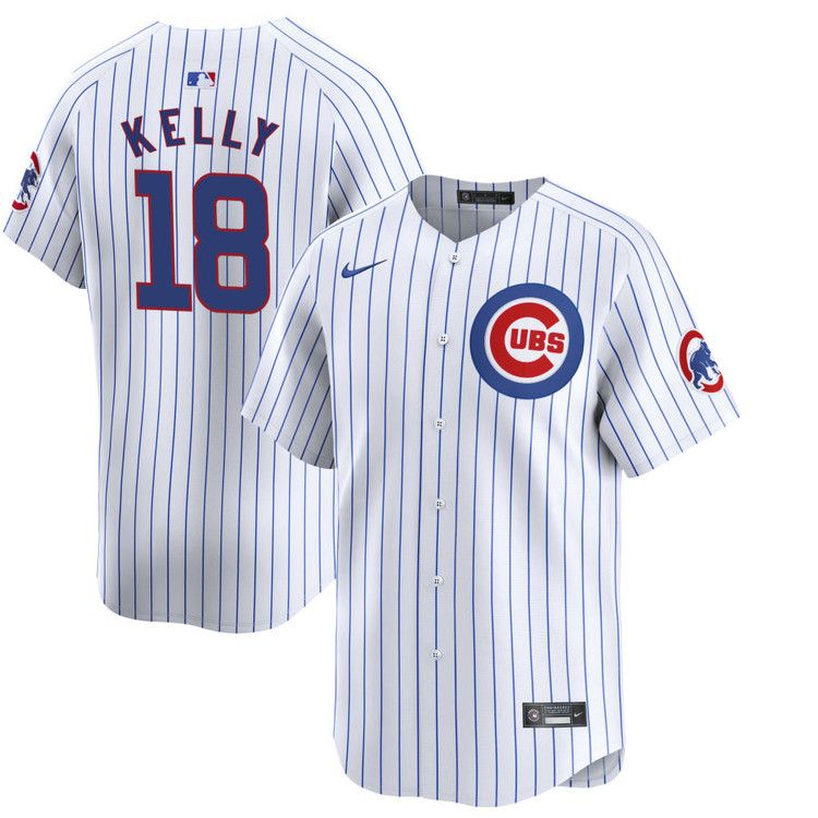 Men's Chicago Cubs #18 Carson Kelly White Home Nike Limited Stitched MLB Jersey