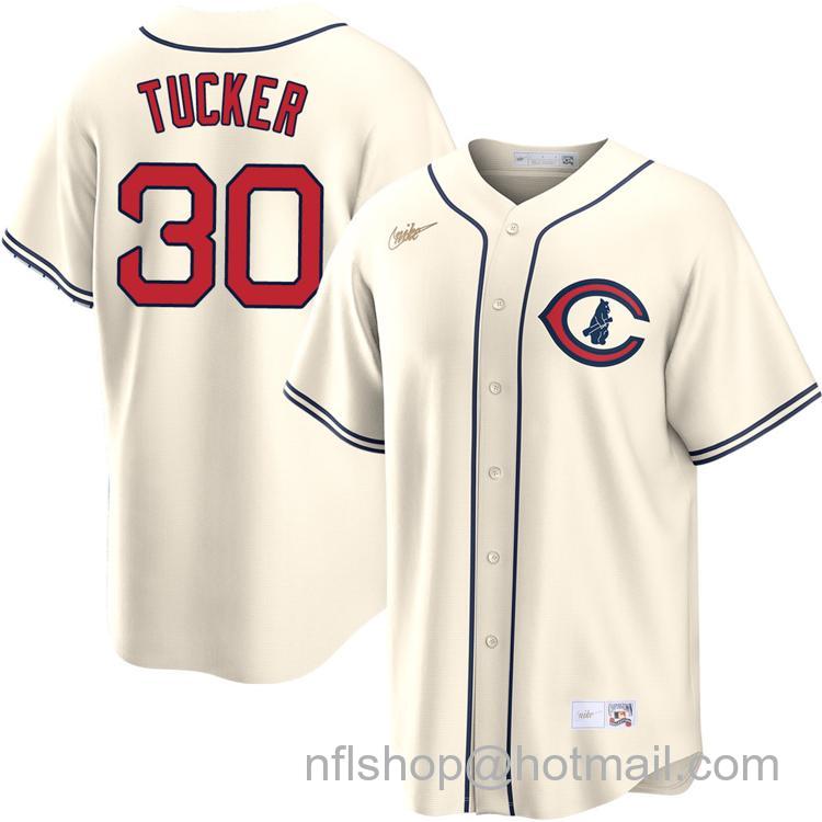 Youth Chicago Cubs #30 Kyle Tucker Cream Nike Field of Dreams Stitched MLB Jersey