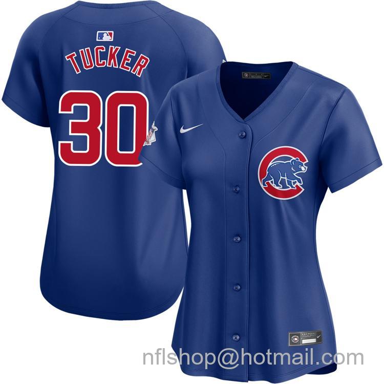 Women's Chicago Cubs #30 Kyle Tucker Royal Alternate Nike Limited Stitched MLB Jersey