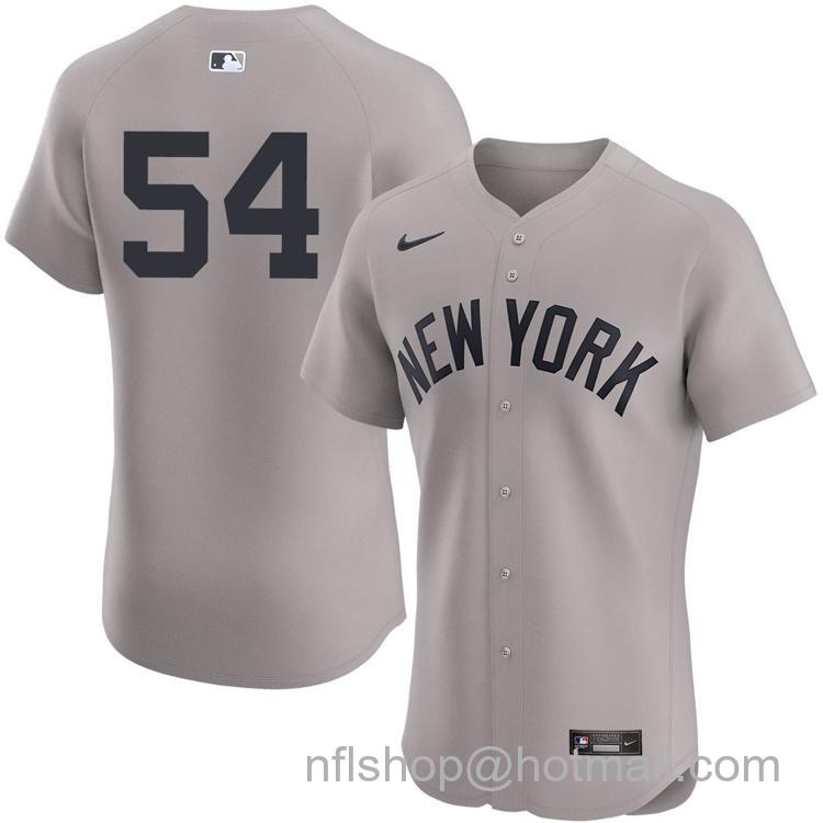 Men's New York Yankees #54 Max Fried Gray Road Elite On-Field Nike Flex Base Stitched MLB Player Jersey