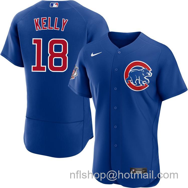 Men's Chicago Cubs #18 Carson Kelly Royal Alternate Nike Flex Base Stitched MLB Jersey