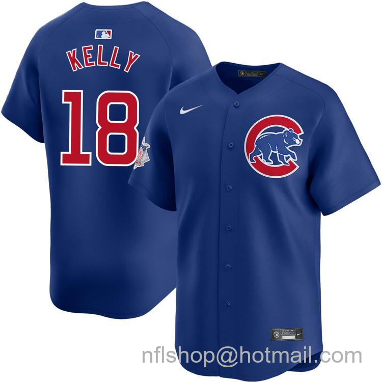 Men's Chicago Cubs #18 Carson Kelly Royal Alternate Nike Limited Stitched MLB Jersey