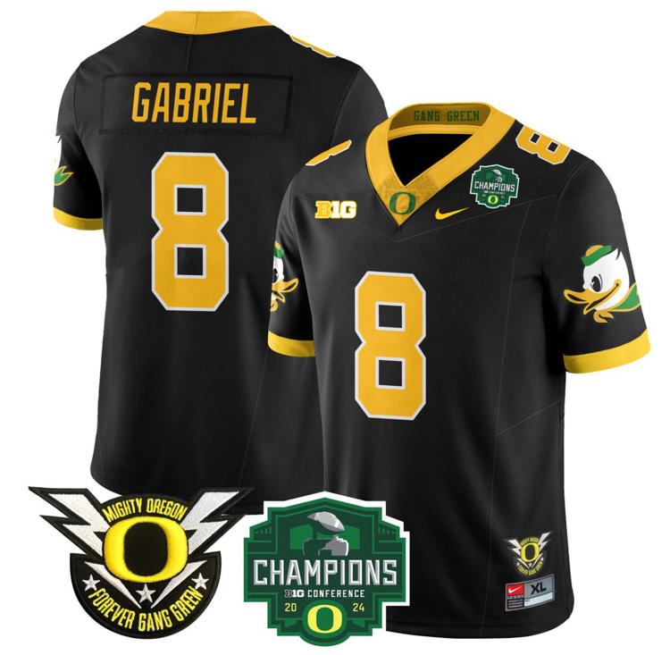 Men's Nike Dillon Gabriel Jersey #8 Oregon Ducks 2024 Big Ten Champions Football Black