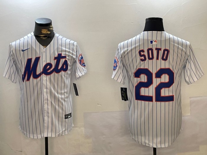 Men's New York Mets #22 Juan Soto Home White Nike Stitched Baseball MLB Jersey