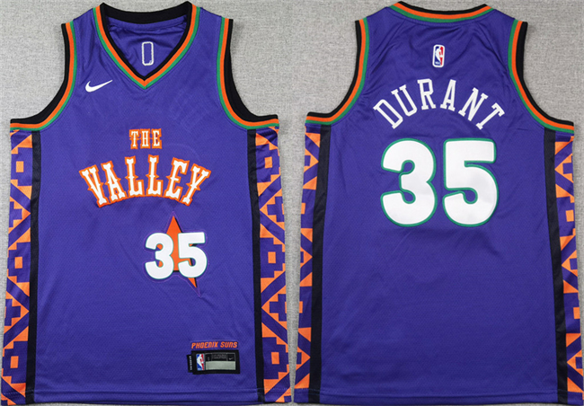 Youth Phoenix Suns #35 Kevin Durant Purple 2024 City Edition Stitched Basketball Jersey