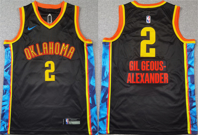 Youth Oklahoma City Thunder #2 Shai Gilgeous-Alexander Black 2024 City Edition Stitched Basketball Jersey