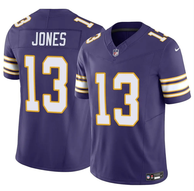 Men's Minnesota Vikings #13 Daniel Jones Purple 2023 F.U.S.E. Throwback Vapor Untouchable Limited Stitched Jersey