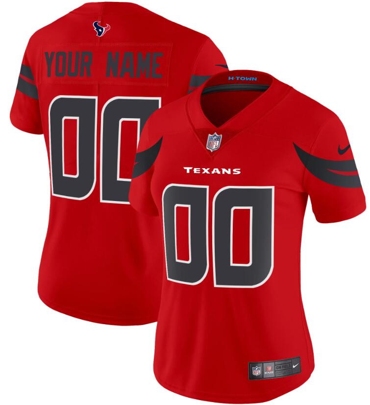 Women's Houston Texans Active Player Custom Red 2024 Alternate F.U.S.E Vapor Untouchable Limited Stitched Football Jersey(Run Small)