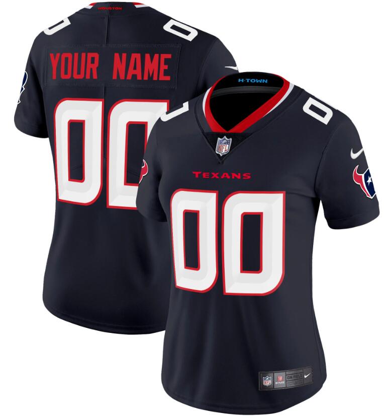 Women's Houston Texans Active Player Custom Navy 2024 F.U.S.E Vapor Stitched jersey(Run Small)