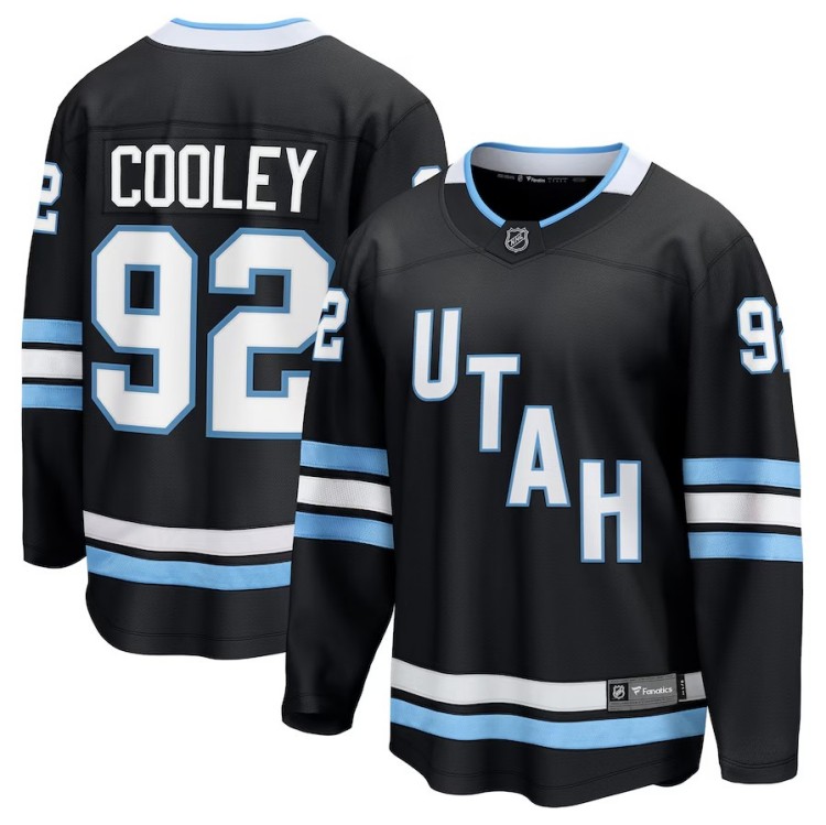 Men's Utah Hockey Club #92 Logan Cooley Fanatics Black Breakaway Player Jersey