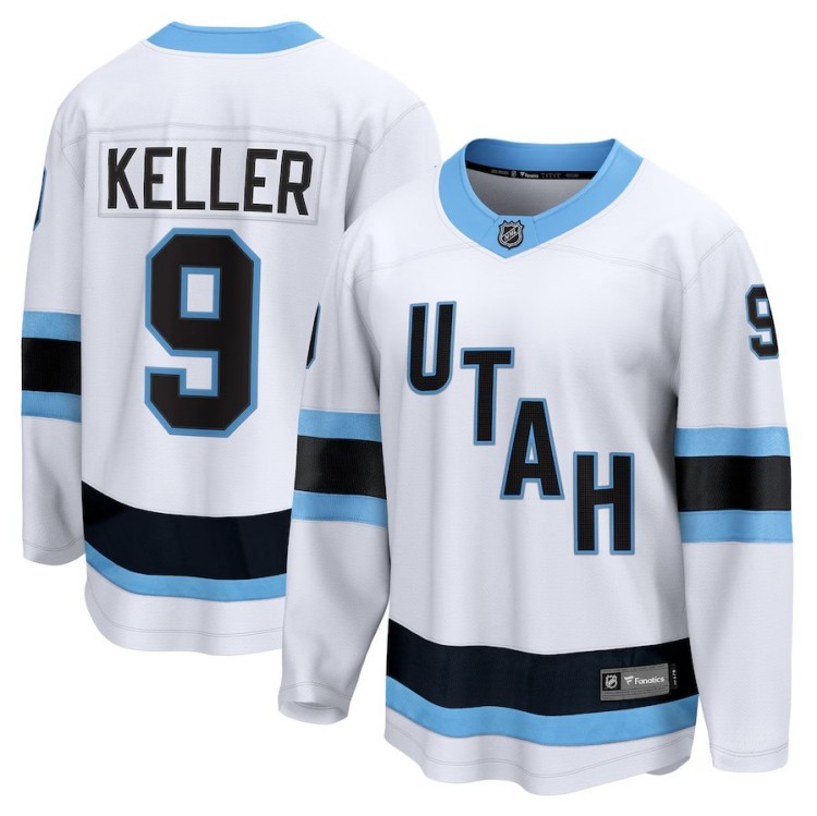 Men's Utah Hockey Club #9 Clayton Keller Fanatics White Breakaway Player Jersey