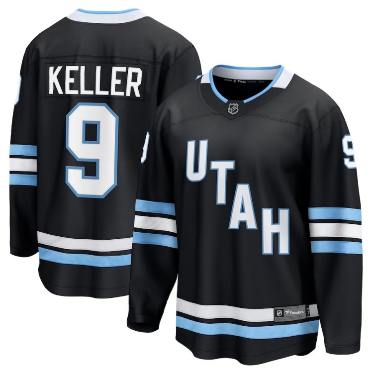 Men's Utah Hockey Club #9 Clayton Keller Fanatics Black Breakaway Player Jersey