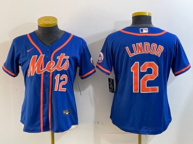 Youth New York Mets #12 Francisco Lindor Alternate Royal Limited Stitched Baseball Jersey