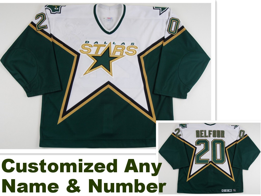 Customized Men's Dallas Stars CCM Throwback Home NHL Jersey