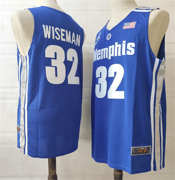 Nike Men's Memphis Tigers #32 James Wiseman Blue College Basketball Jersey