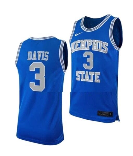 Nike Men's Kendric Davis Jersey #3 Memphis Tigers College Basketball Jerseys Royal Blue