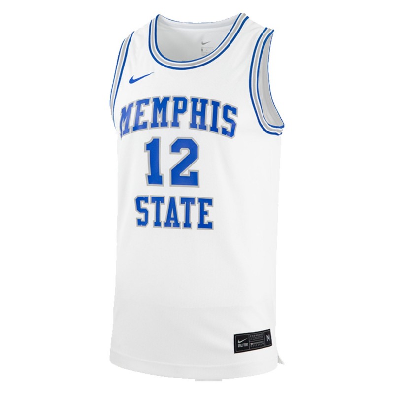 Men's Nike Memphis State #12 Throwback Vintage Replica Basketball Jersey White