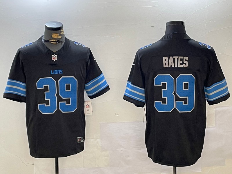 Men's Detroit Lions #39 Jake Bates Black 2024 F.U.S.E. 2nd Alternate Vapor Limited Stitched Jersey