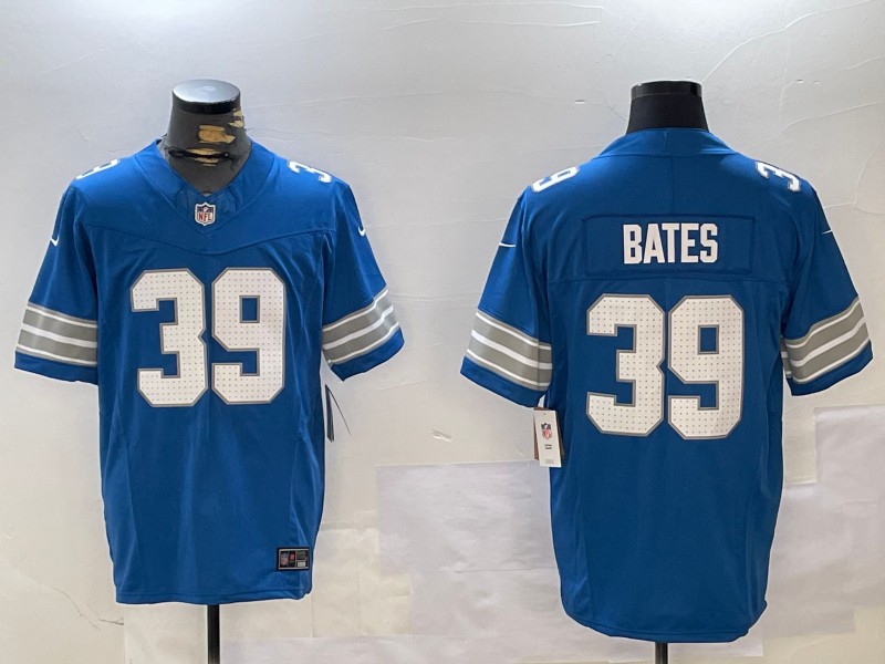 Men's Detroit Lions #39 Jake Bates Blue 2024 F.U.S.E. Vapor Limited Stitched Jersey