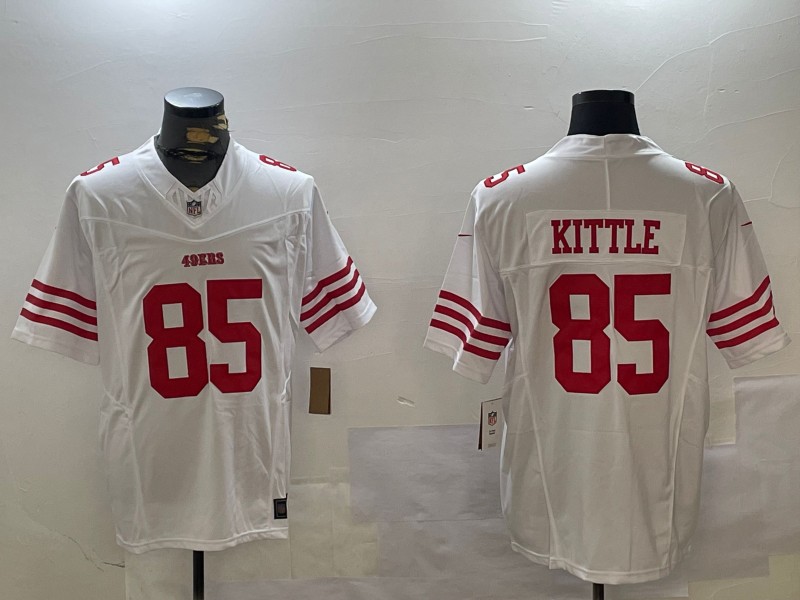 Men's San Francisco 49ers #85 George Kittle White F.U.S.E. Vapor Limited Stitched Football Jersey