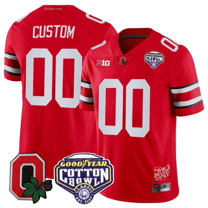 Custom Ohio State Buckeyes Good Year Cotton Bowl Patch Vapor Limited College Football Stitched Jersey Scarlet