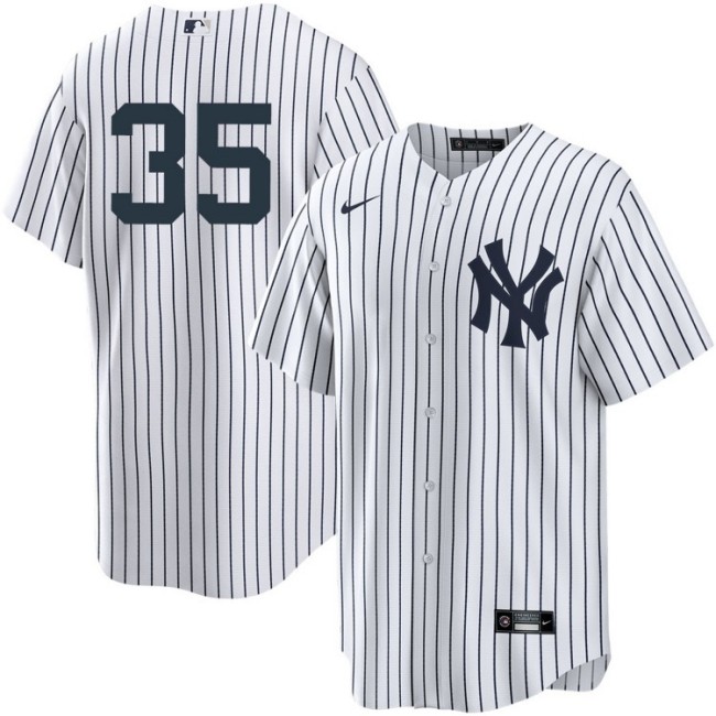 Men's New York Yankees #35 Cody Bellinger White Home Without Name Nike Cool Base Baseball Stitched Player Jersey