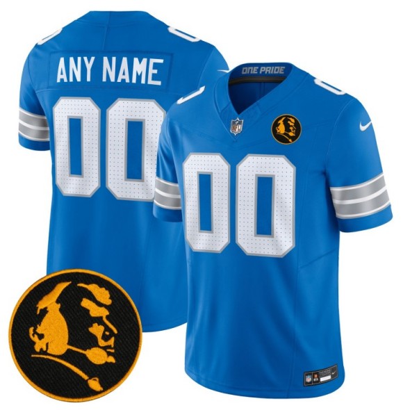 Men's Detroit Lions Customized Blue 2024 F.U.S.E. With John Madden Patch Vapor Limited Nike Stitched NFL Jersey