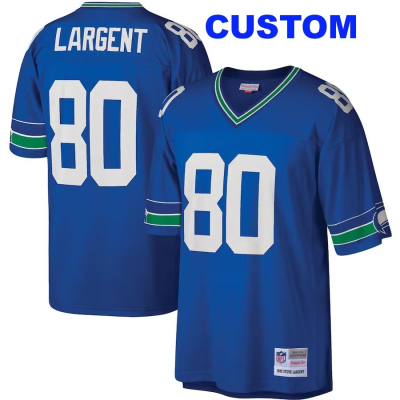 Custom Men's Seattle Seahawks Mitchell & Ness Legacy Replica Jersey - Royal