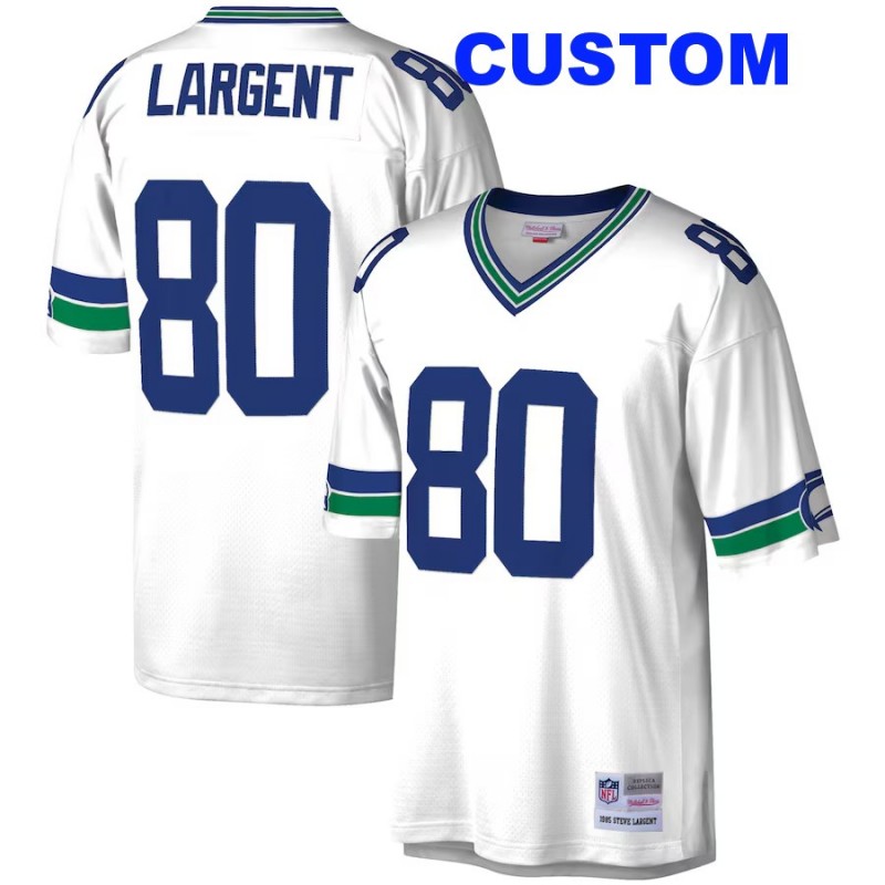 Custom Men's Seattle Seahawks Mitchell & Ness Legacy Replica Jersey - White