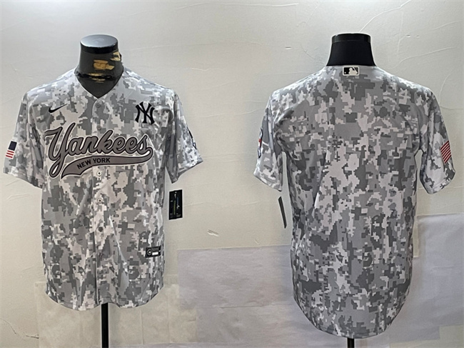 Men's New York Yankees Blank 2024 Arctic Camo Limited Stitched Baseball Jersey